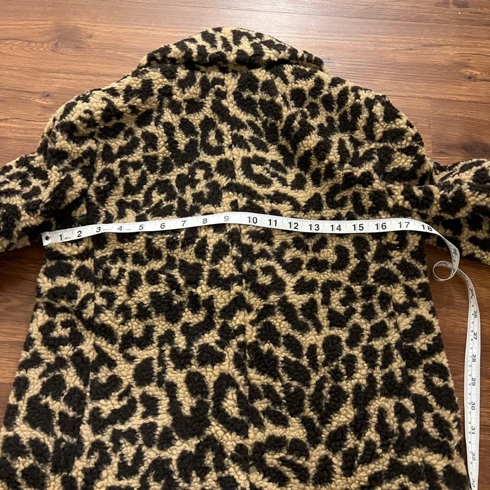NWT J Crew Teddy sherpa topcoat in leopard XXS